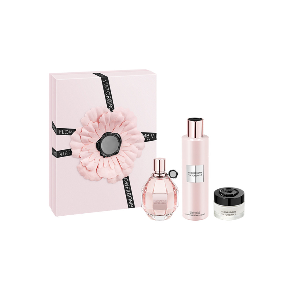 ISO9001 Approval Perfume Gift Boxes Three Pieces For Body Lotion