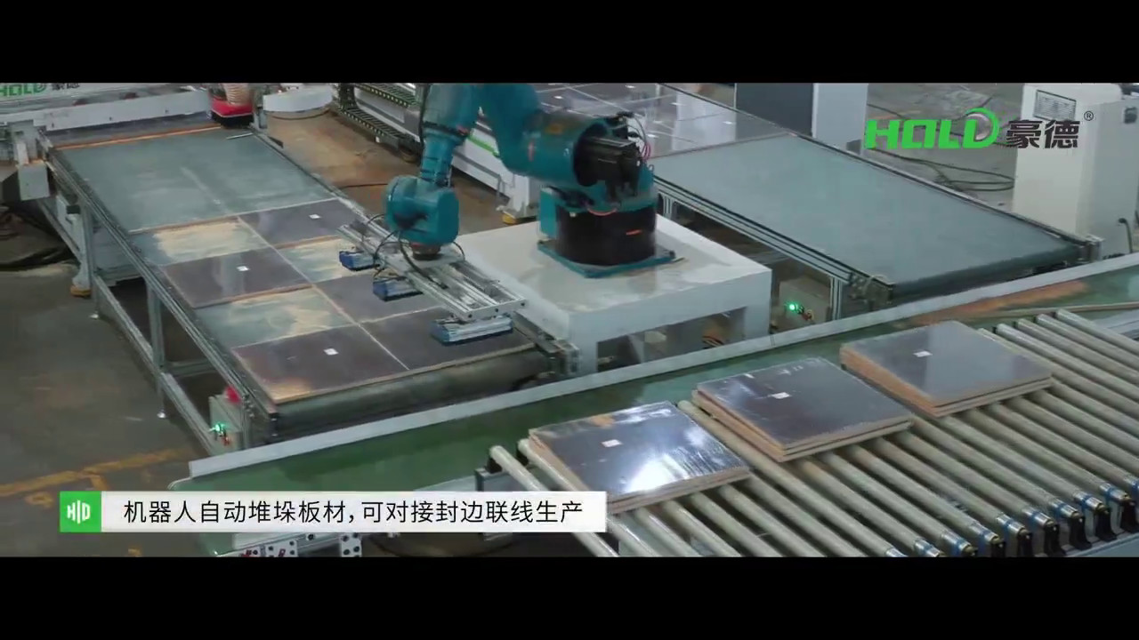 Auto Woodworking Edge Banding Machine Wardrobe Panel Furniture Production Line CE Certified