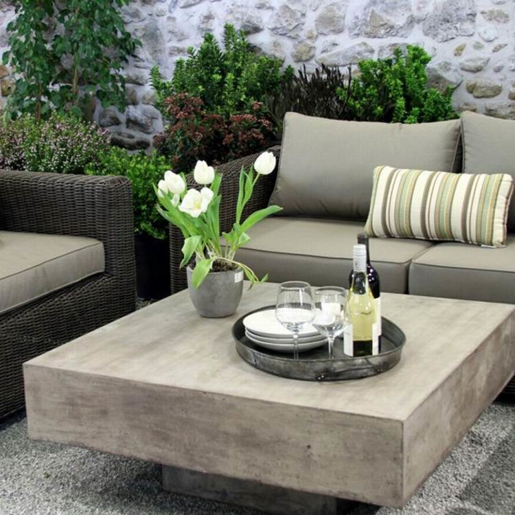 Customized Heavy Concrete Furniture Tables for Outdoor Living Table Sets In Concrete GRC