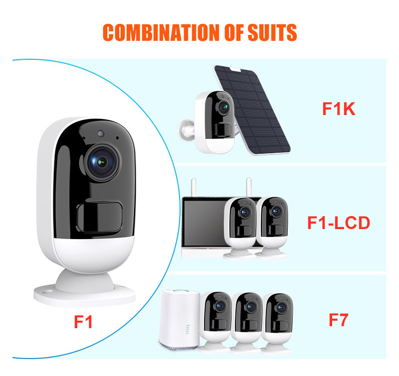 Glomarket Smart Home Wifi Wireless Camera Low Power 3MP Solar Battery Hd Night Vision WIFI Baby Audio Monitor Camera