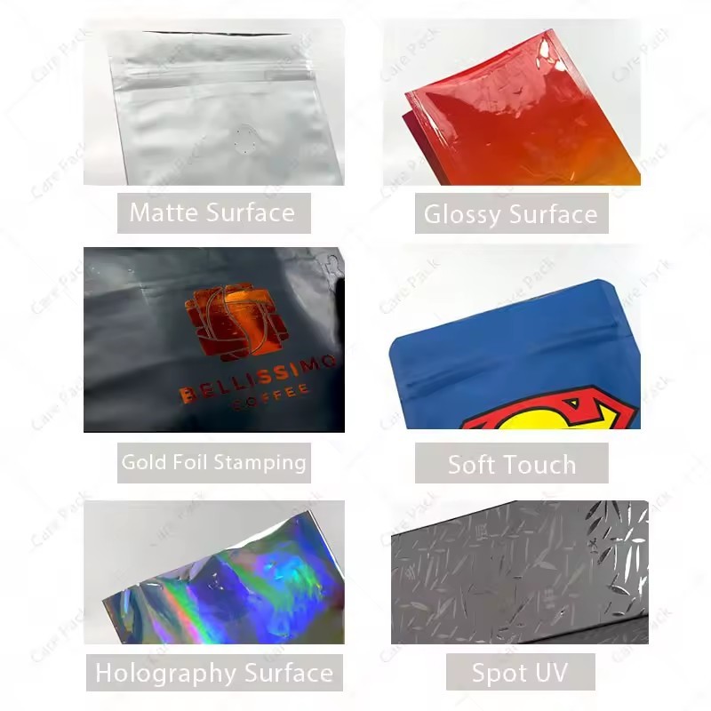 Custom Printed Food Grade Bright Zipper Moisture Proof Self-Standing Candy Zipper Packaging Plastic Bags