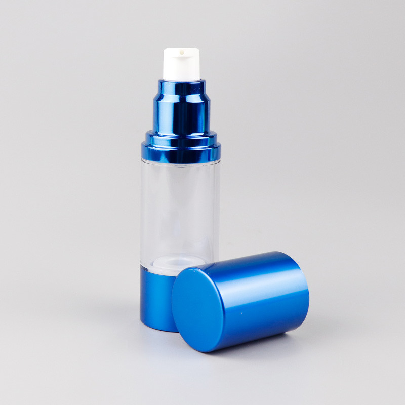 0.5OZ 1OZ 1.7OZ 3.4OZ Airless Spray Bottle Blue Round Cosmetic Bottle