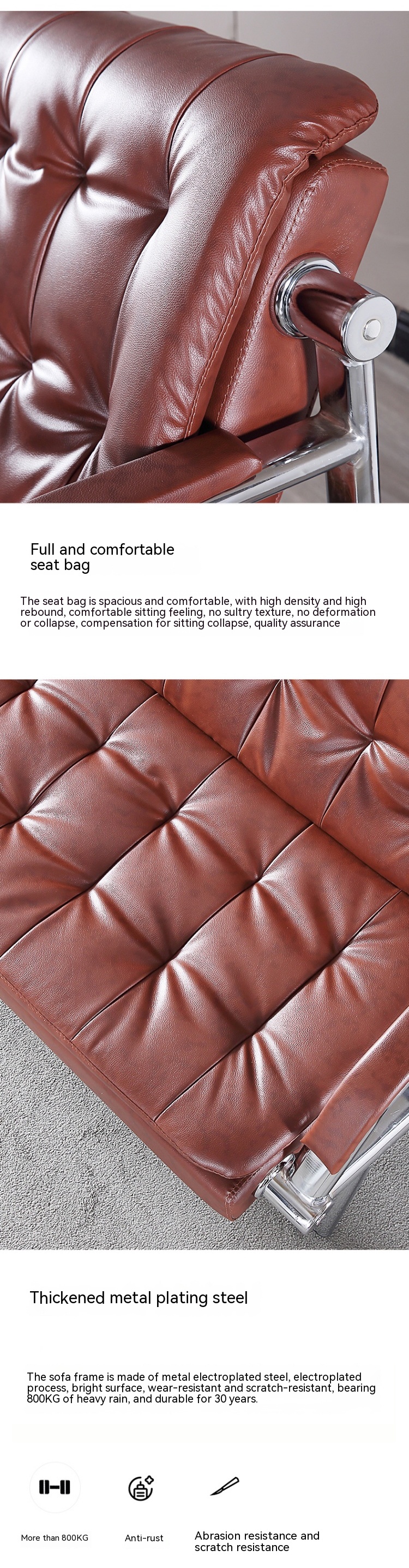 Contemporary Office Sofa and Coffee Table Set for Professional Business Environments