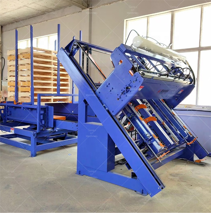 Automatic Sawdust Block Pallet Nailing Machine for Wooden Pallets Manufacturing Line
