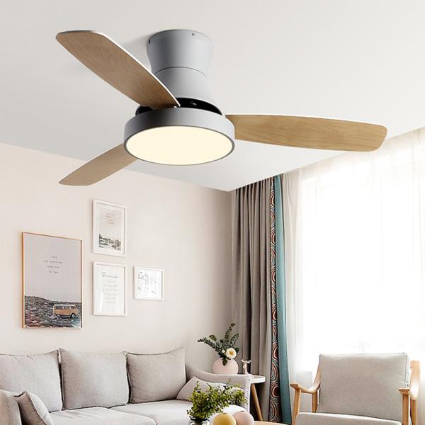 Wood Ceiling Fan with Light LED Modern Kitchen/ Restaurant/Bedroom Nordic smart