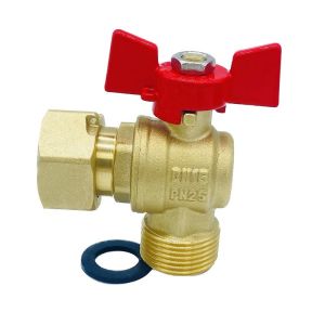  PN25 Screw Connector Brass Ball Valve With Check Square Union ISO9001 Manufactures