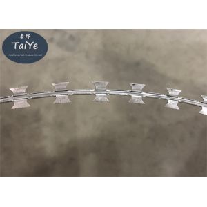 China Helical Type Razor Wire Tape  Concertina Type Wire Barrier Fencing With Sharp Blade on sale