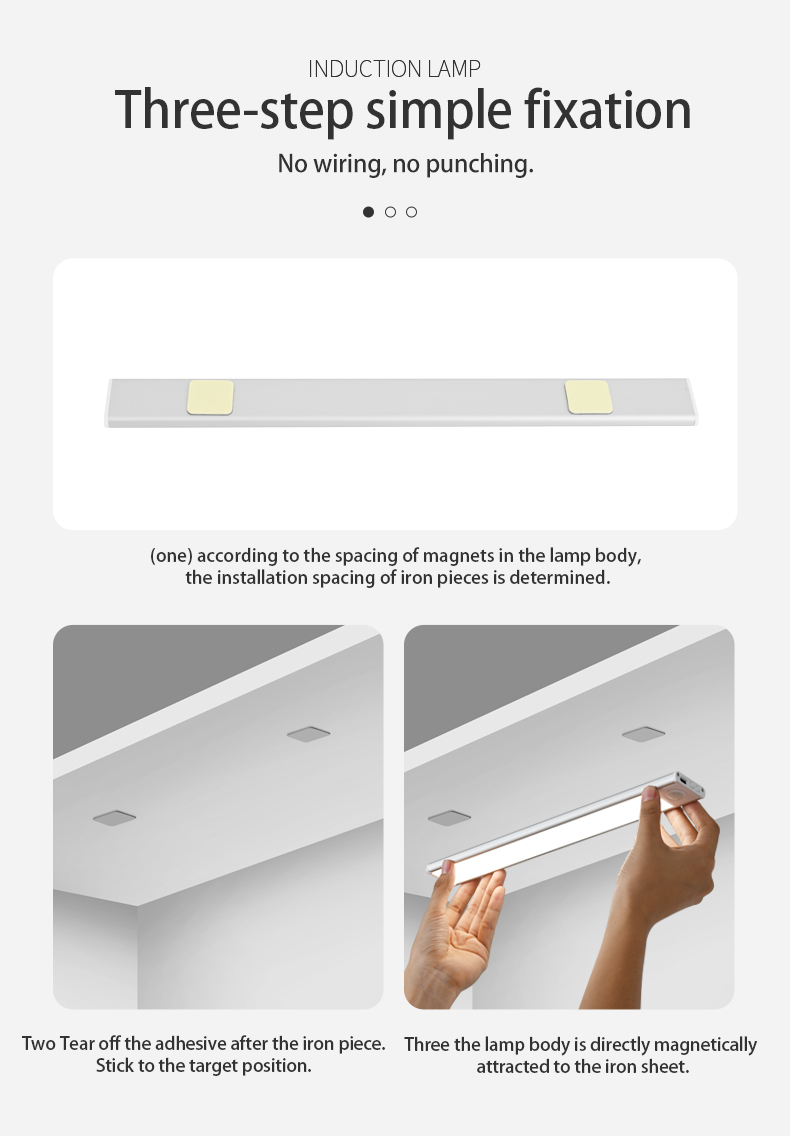 Indoor Battery Powered Motion Sensor Led Under Cabinet Lights 30000 Hours Working Time