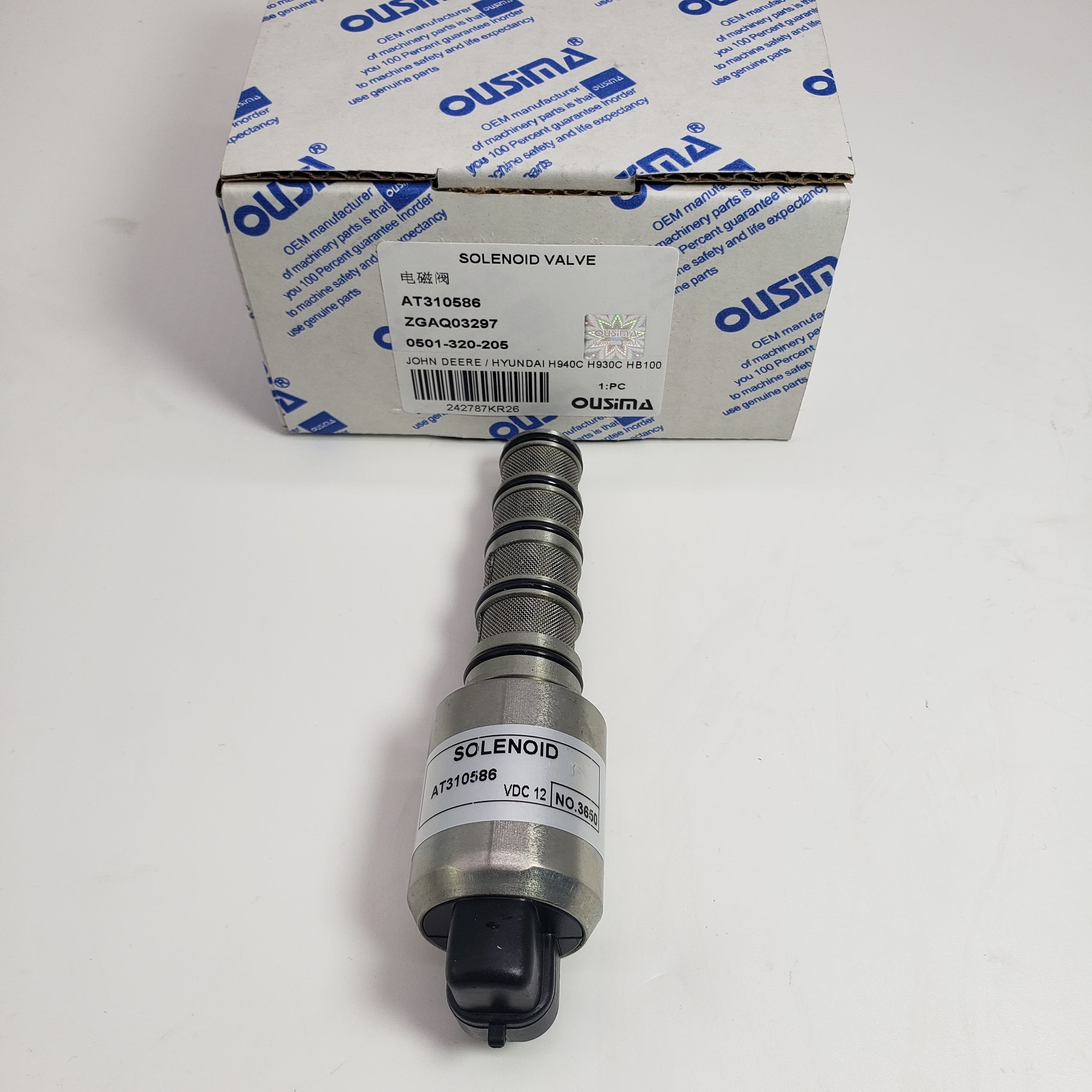 Solenoid Valve AT310586 ZGAQ03297 0501-320-205 For John Deere 310SK 210K 410K