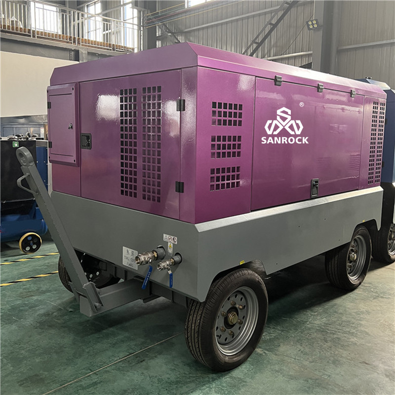 Crawler Screw Air Compressor Machine Mining Diesel Engine Rotary Screw Air Compressor