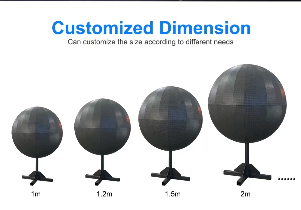 360H/V View Angle Indoor Spherical LED Screen For Voll Farbe Advertising
