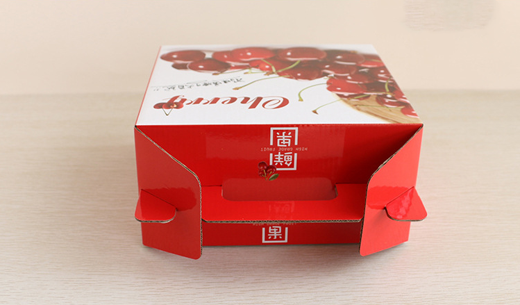 4 Color Printing Custom Corrugated Boxes 22X18X0.4 Cm For Fruit Packaging