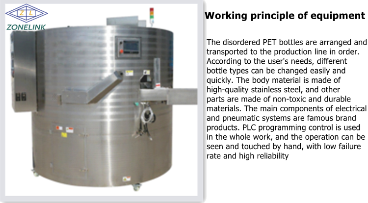 High Speed Rotary Bottle Unscrambler Full Automatic For Plastic Water Bottling Plant
