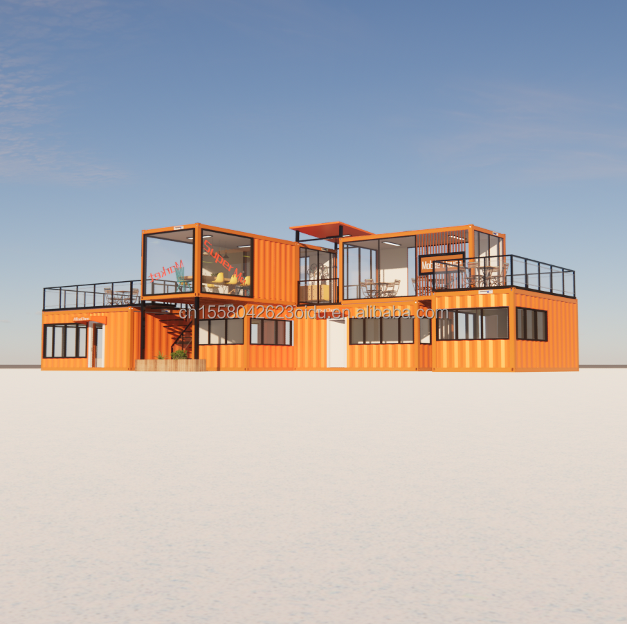 Prefab Modular 3 Bedroom House Galvanized Steel Square Tubes 20ft or 40ft Ready-Made Tiny Cabin Kit Set