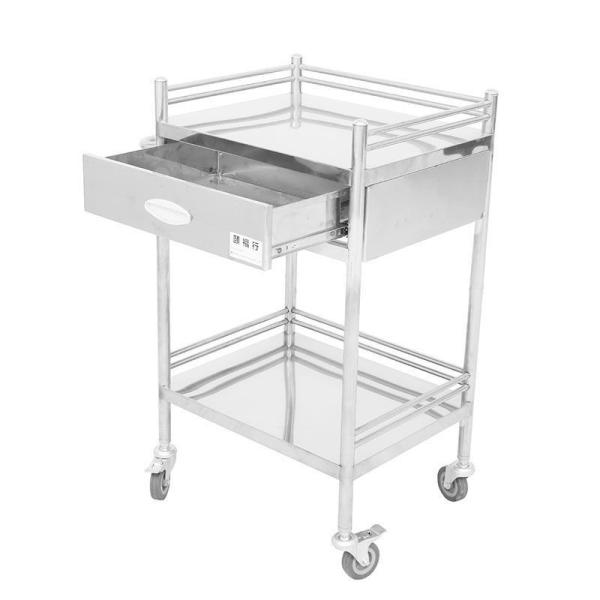 Easy Cleaning Stainless Steel Instrument Trolley With Nursing Cart And Clinical
