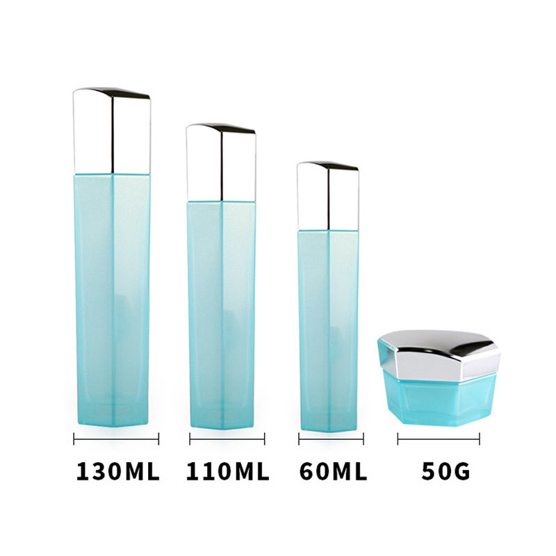 Spray Cap 110ml Hexagonal Glass Cosmetic Bottle Set