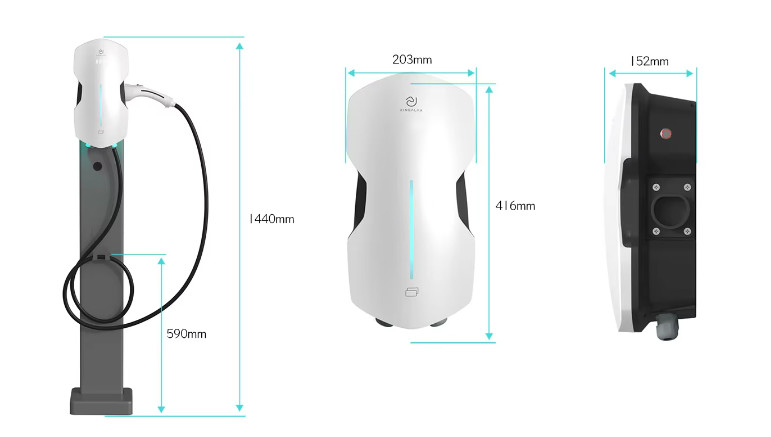 Wall Box Fast Charging Station for Electric Car Rated Power 7 kW Rapid Charging Pile