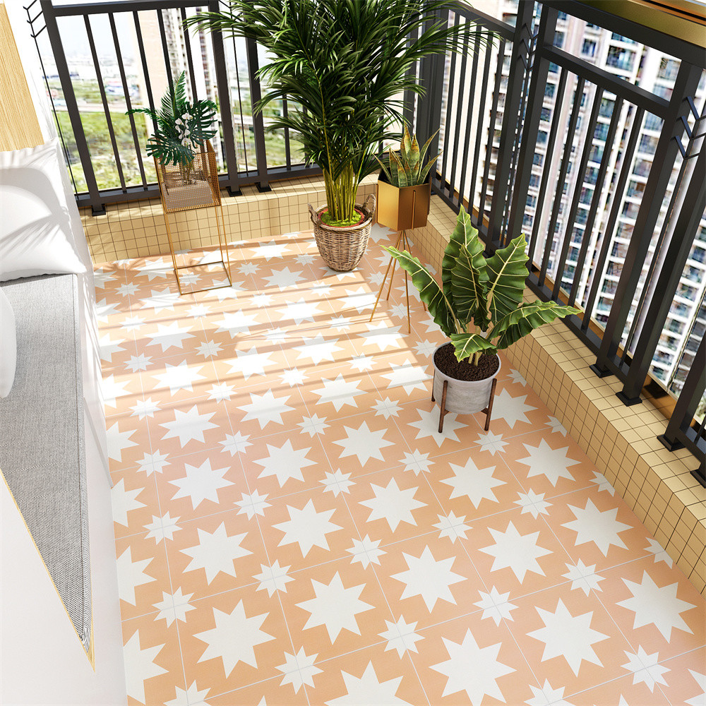 Beige And Yellow Tiles 200x200mm For Balcony And Durable Ceramic Rustic Tiles For Kitchen Background