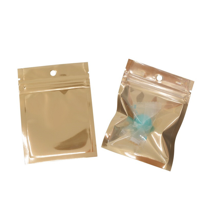 One Side Clear Food Bags Small Water Proof Zipper Reclosable Colorful Pouches Custom Printed Flat Bag