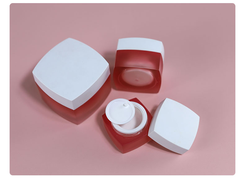 Transparent Square Acrylic Bottle Plastic Eye Cream Jar For Packaging Screen Printing