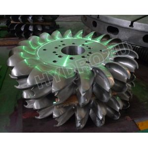 500m High Head Pelton Turbine Runner With two Nozzles and forged CNC machining