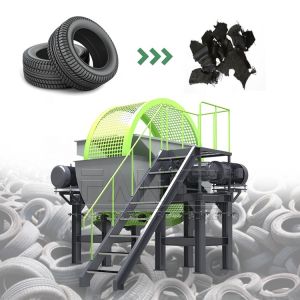Tire Crusher Equipment Used Rubber Tyre Shredding Recycling Machines Double