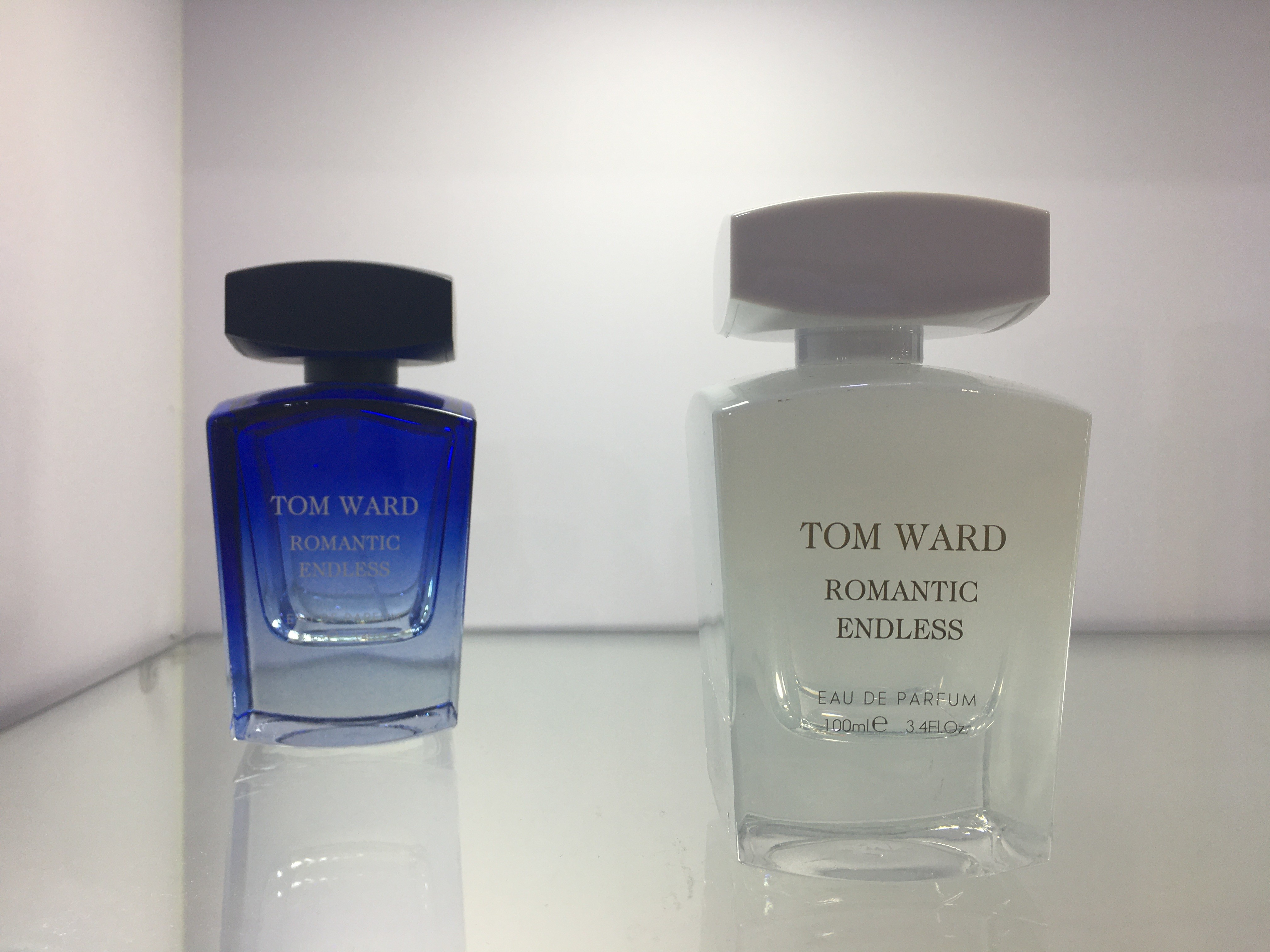 Custom 50ml 100ml Glass Perfume Container With Atomizer Square Cap