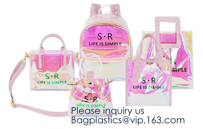 Stadium Approved Environmentally New Clear Tote PVC Shoulder Transparent Shopping Bag,Recycled Clear Pvc Shopping Tote B