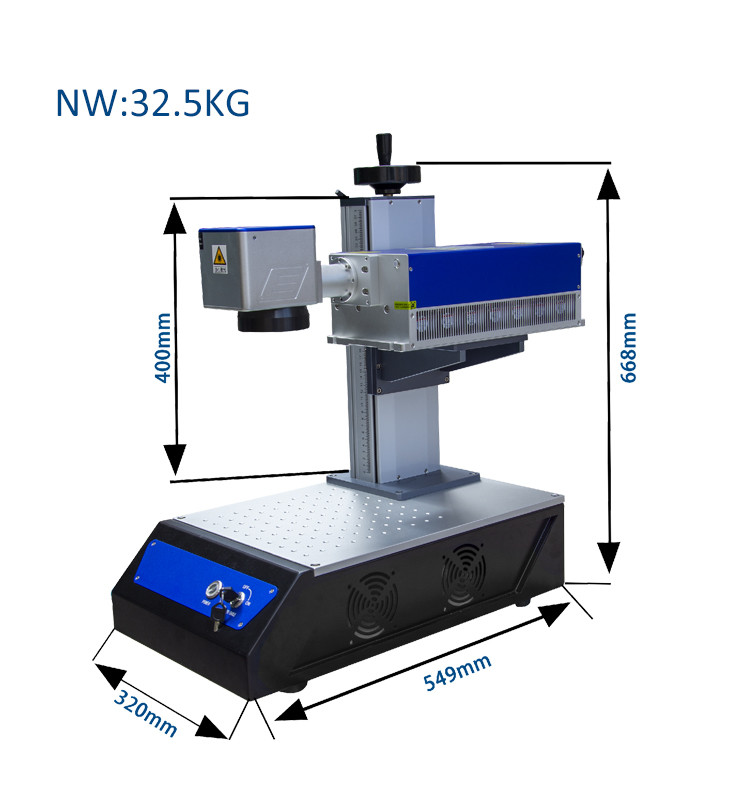 Portable Plastic Laser Marking Machine 355nm Air Cooling EZCAD Control Software