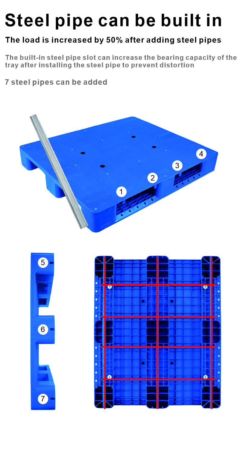 Steel Heavy Duty Flat Surface Euro Pallet for Food Grade Hygienic Plastic Manufacture
