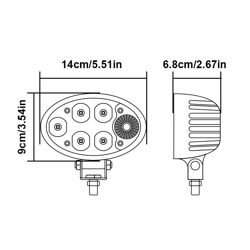5.6 Inch 36W Oval LED Tractor Work Light with Turnal Signal