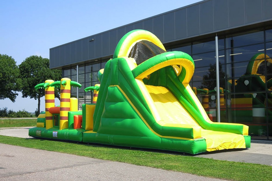 Plato PVC Green Rent Inflatable Obstacle Course Backyard Inflatable Outdoor Play Equipment