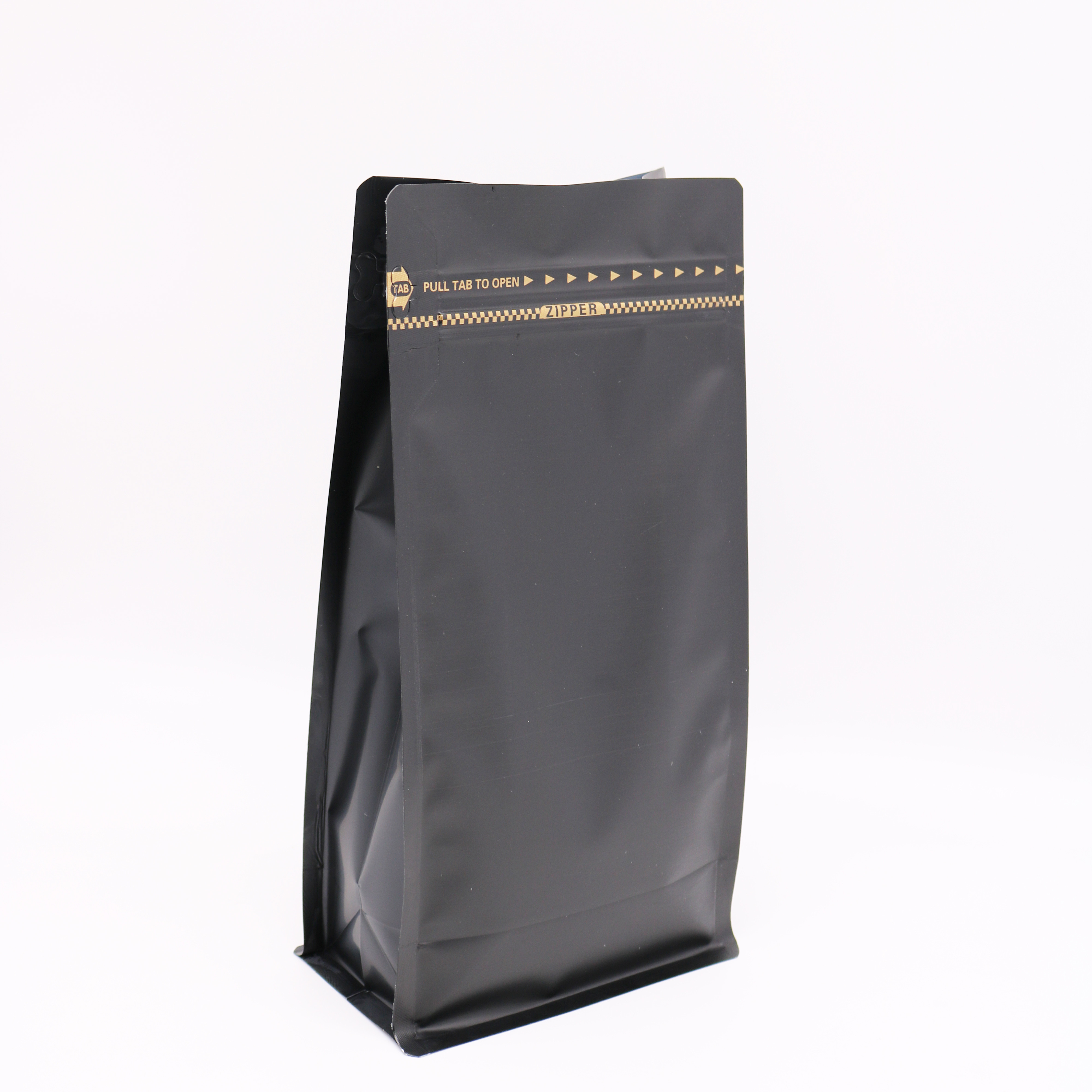 500g Black matt flat bottom k coffee Packaging bags with valve for coffee beans