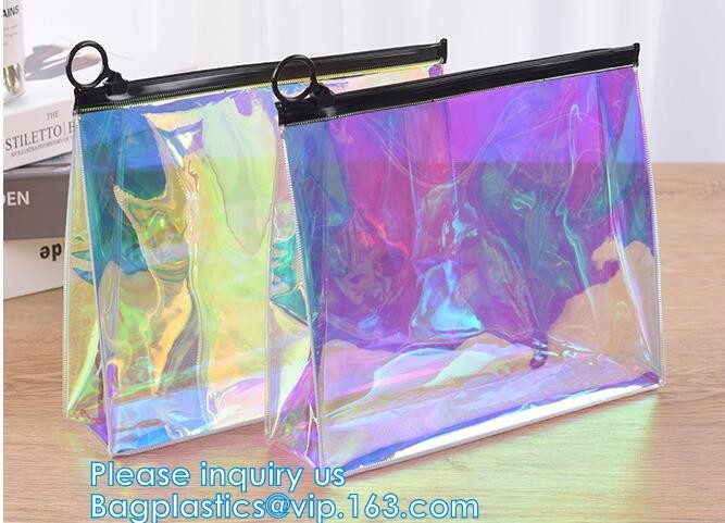 Zipper Lock,Easy to open and reclosable, packaging your cosmetics and grocereies, Colorful holographic,safety,waterproof