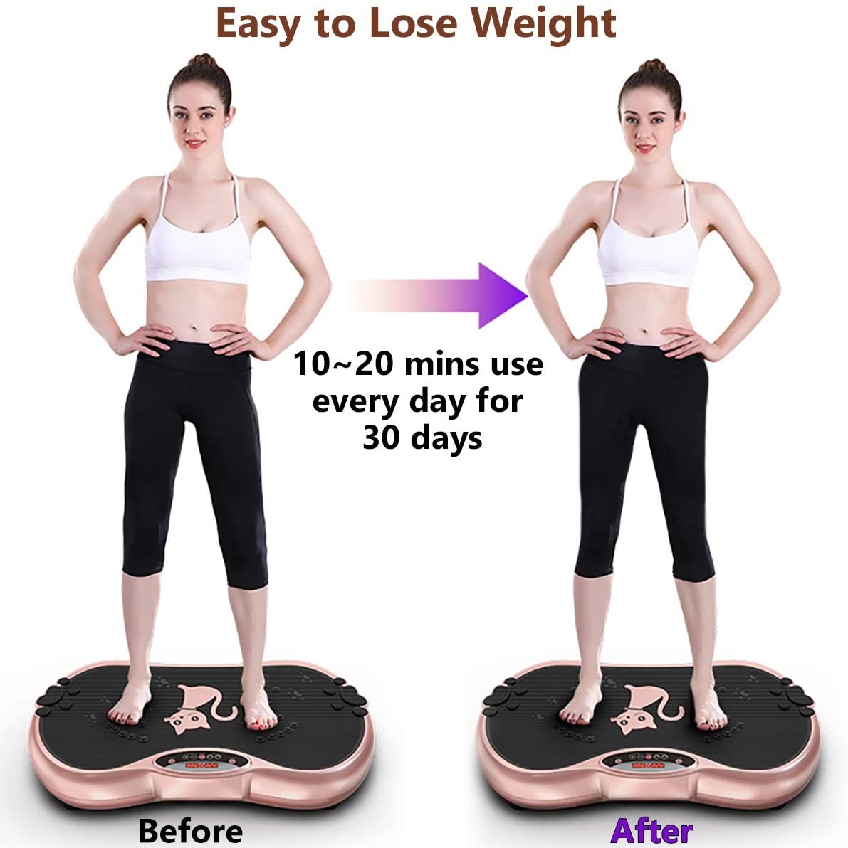 180W 999 Levels Vibration Plate Exercise Machine Whole Body Training High Speed