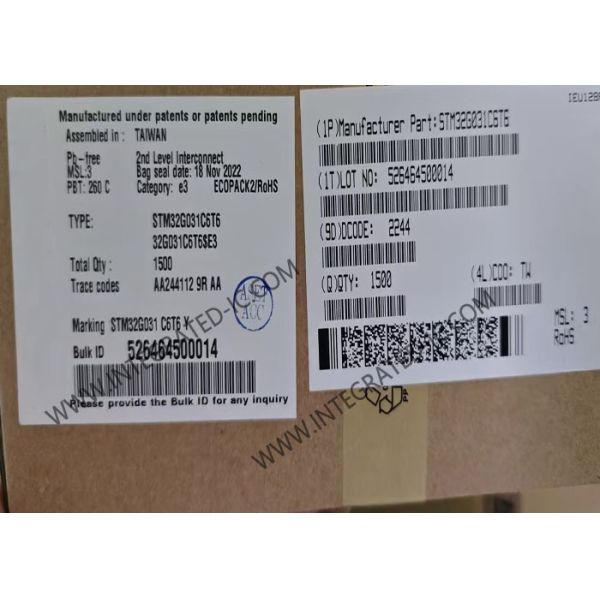 32Bit Single Core Microcontrollers Chip STM32G031C6T6 48-LQFP Microcontroller