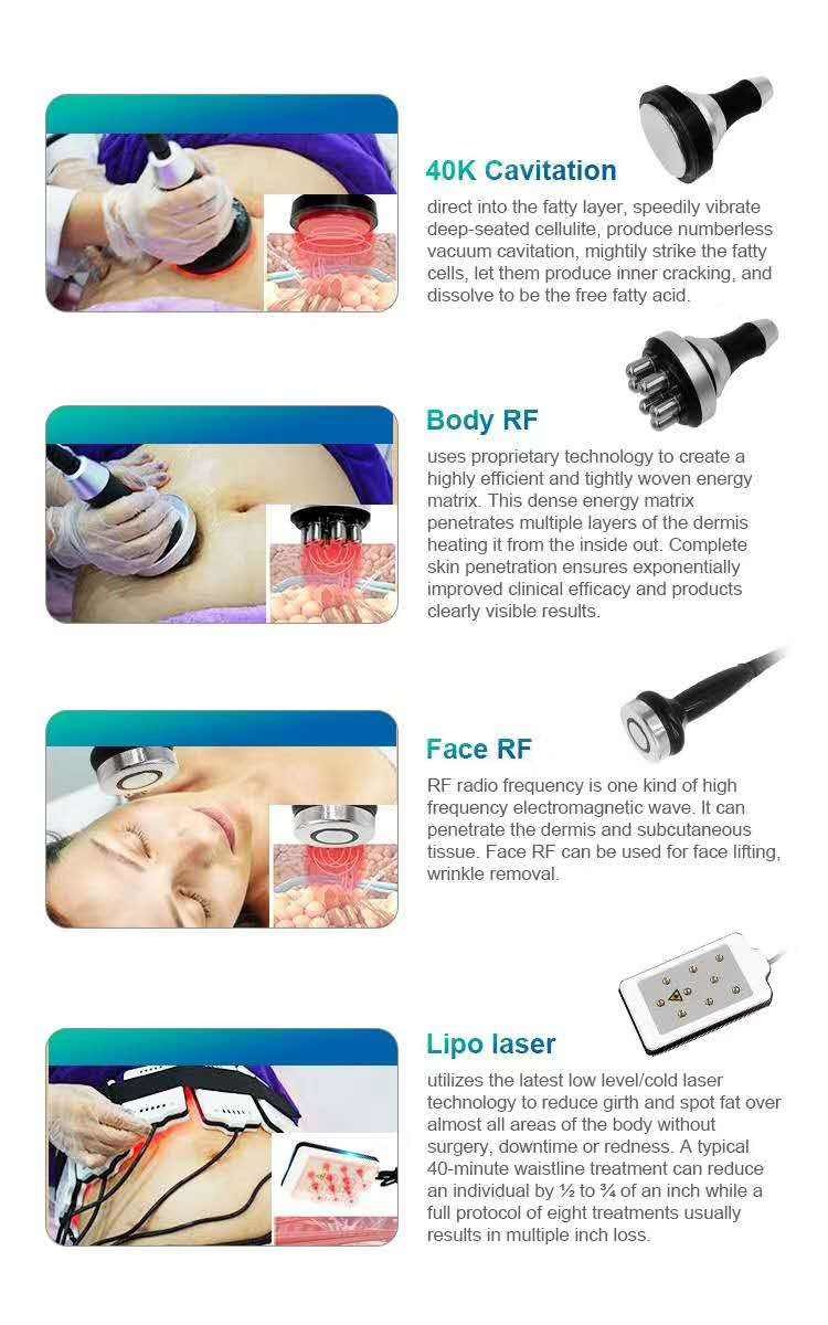 Lipolaser Cryolipolysis Slimming Machine 40Khz 5 In One Cavitation Machine