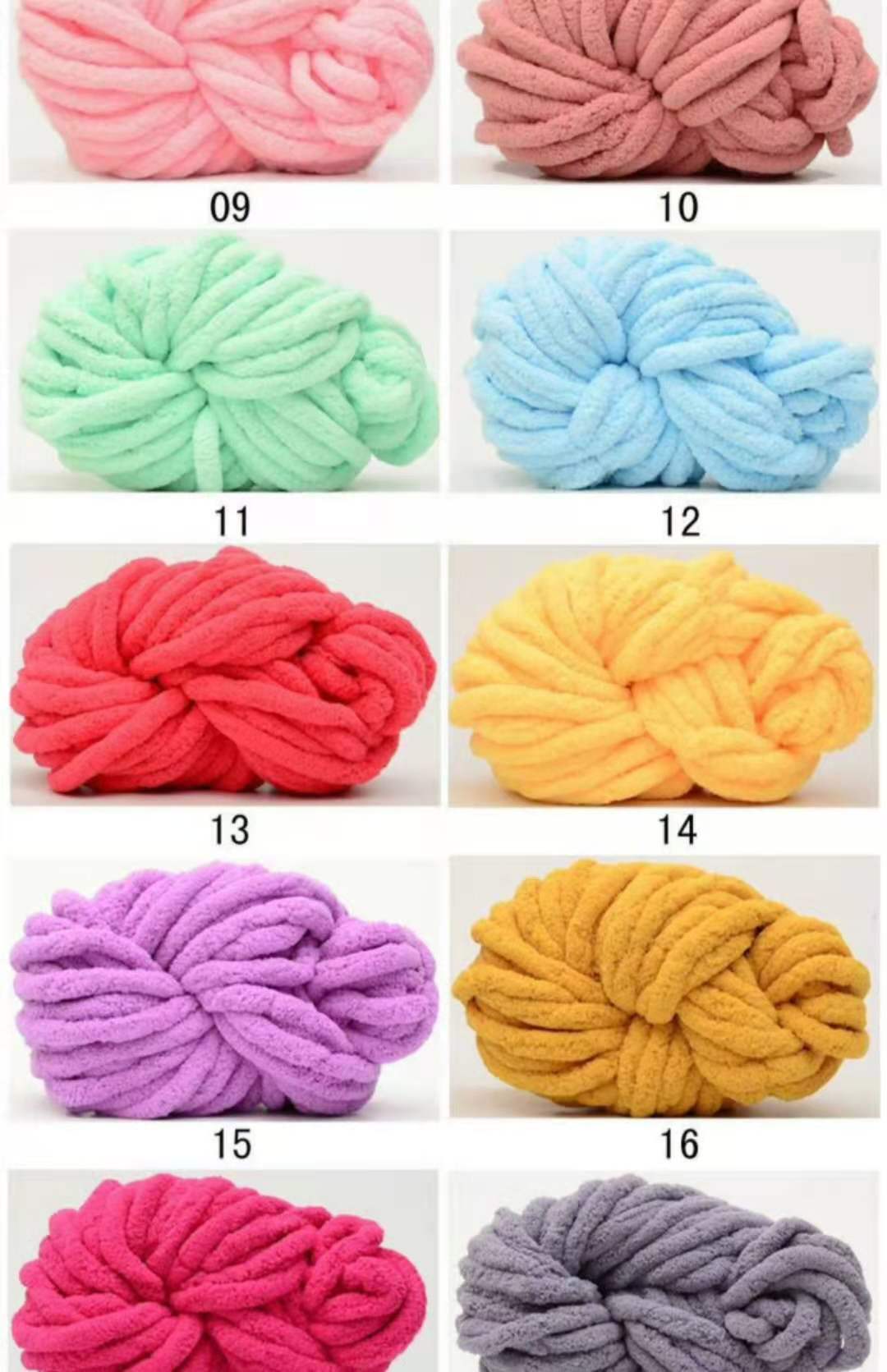 DIY Chunky Chenille Yarn 100% Polyester Fluffy Crochet Yarn For Rug Pillow Mattress