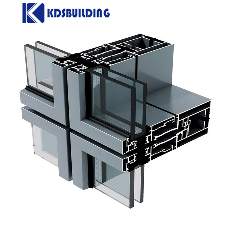 Skyscraper Glass Expose Frame Aluminum Curtain Wall, Structure Glass Curtain Wall With Aluminum