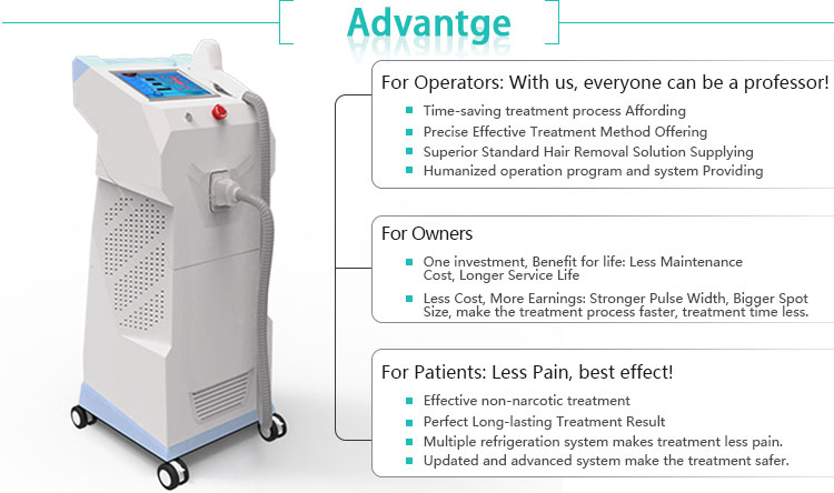 Manufacturer supply permanent painless 808 laser hair removal 808nm diode laser hair removal machine