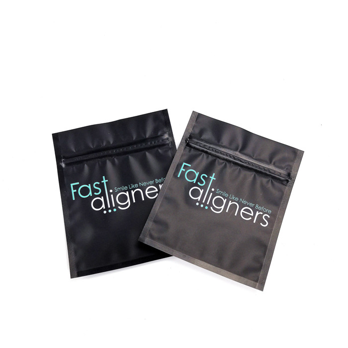 Custom Printed Electronic Products Packaging Bags Black Matte Mylar Plastic Flat Pouch