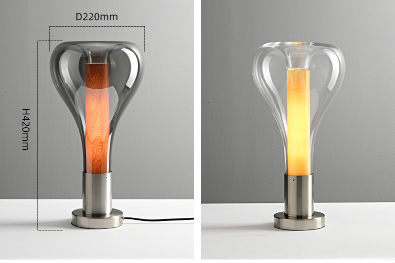 Classic Home Decor Bedroom Portable Table Lamp Amber Decor Glass Shade bedroom table lamps