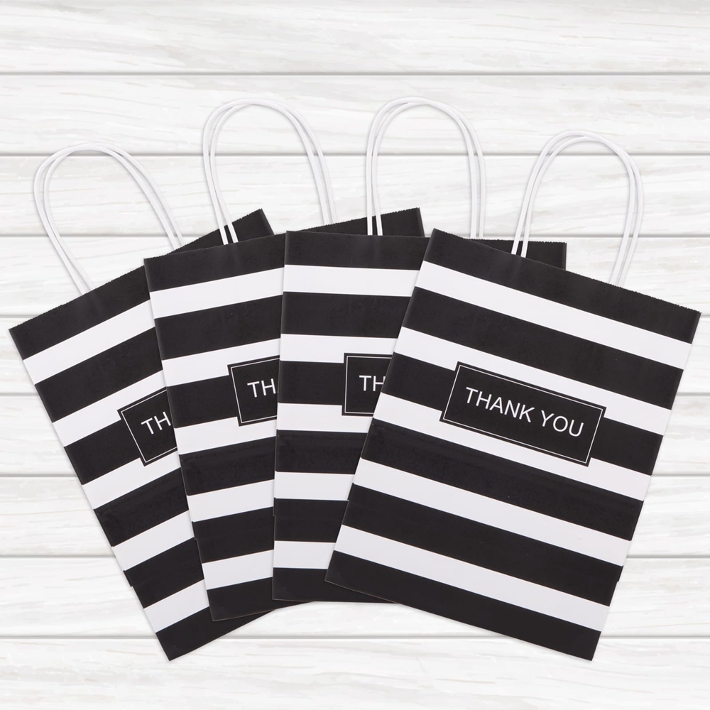 Gravure Printing Handmade Custom Printed Kraft Paper Bags With Handles for Thank You