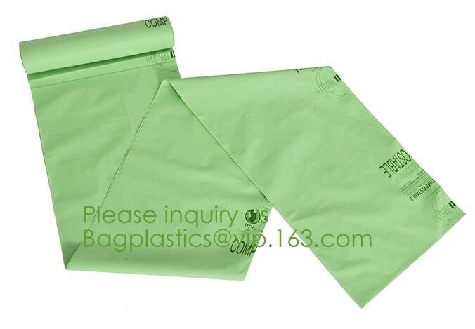 Eco friendly Compostable Biodegradable commercial bags,100% Environment Friendly Compostable Cornstarch Garbage Bags pac
