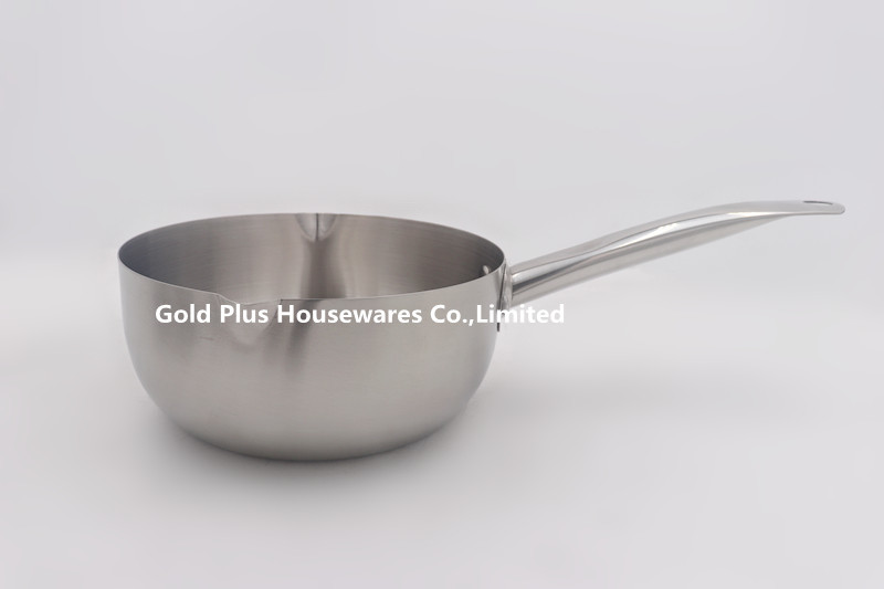 Kitchenware 0.13cbm Stainless Steel Cooking Pot Milk Sauce Frying Pan