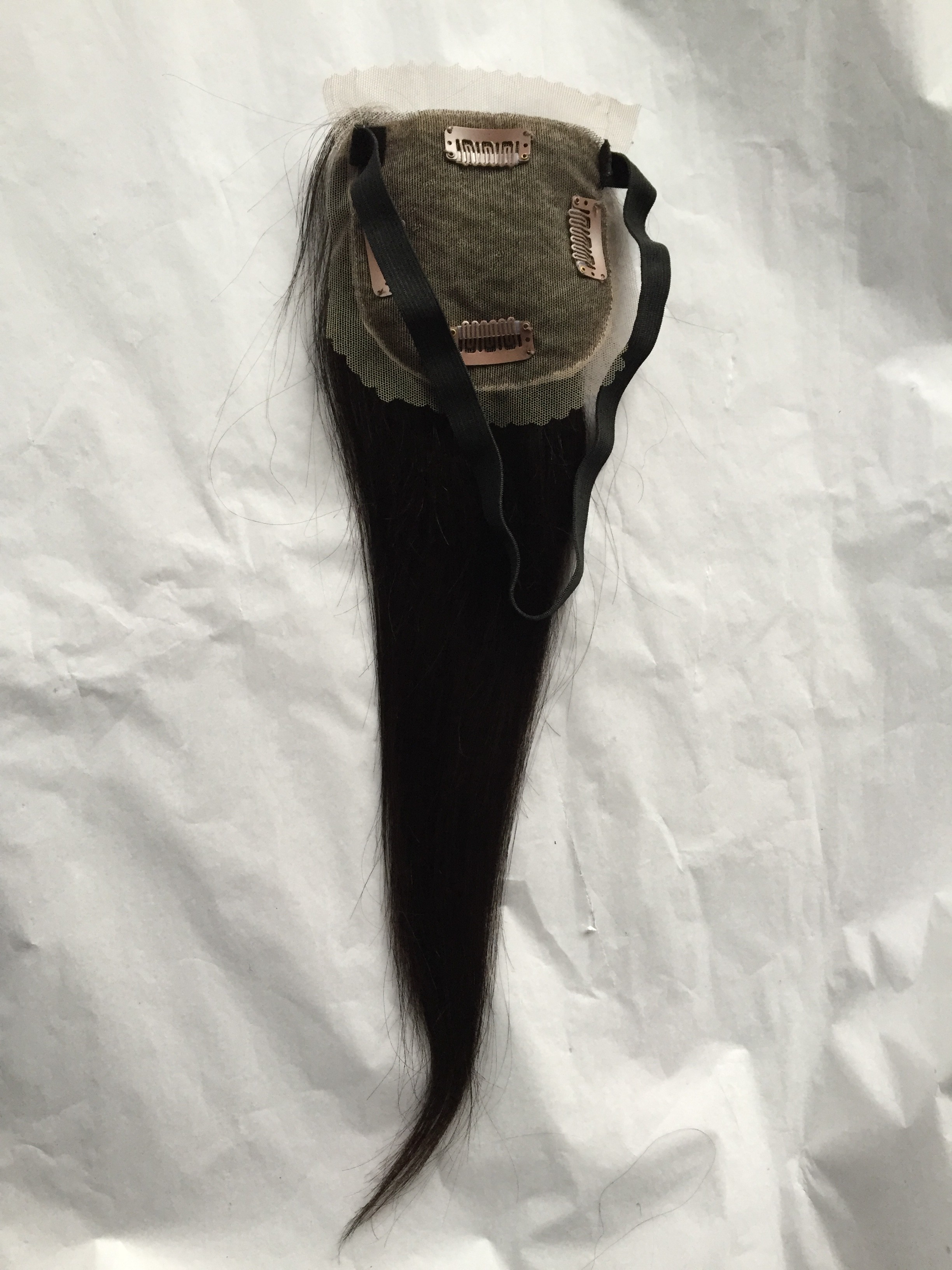 Wholesale Silky Straight Indian Remy Hair Lace Closure With Clips