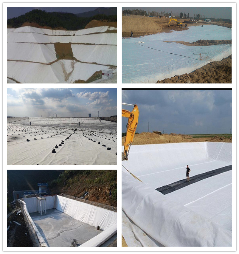 Construction Project Short Fiber Non-Woven Geotextile Isolation 100g/sqm-800g/sqm
