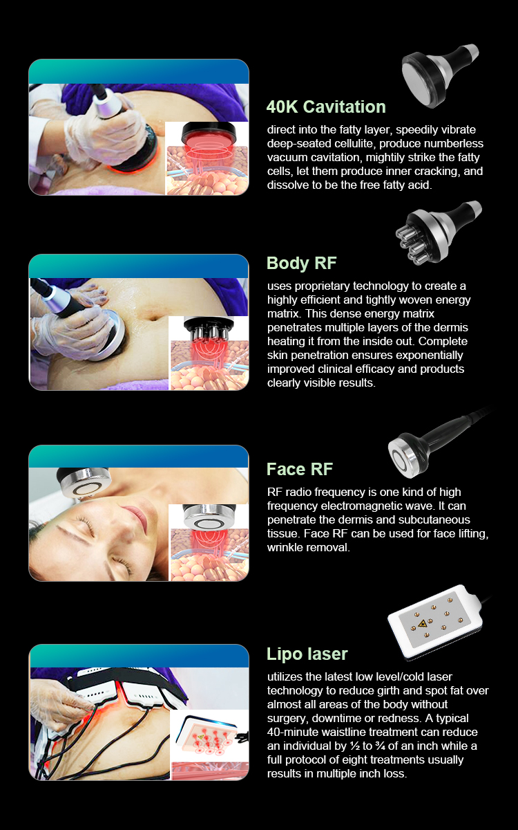 Radio Frequency Body Slimming Device 5 In 1 Cavitation Machine 50Hz