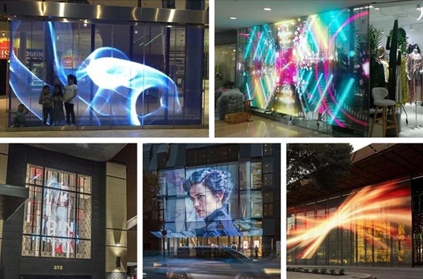 Indoor P3.9-P7.8 Glass Window Led Display Screen For Shop 5000 cd/sqm