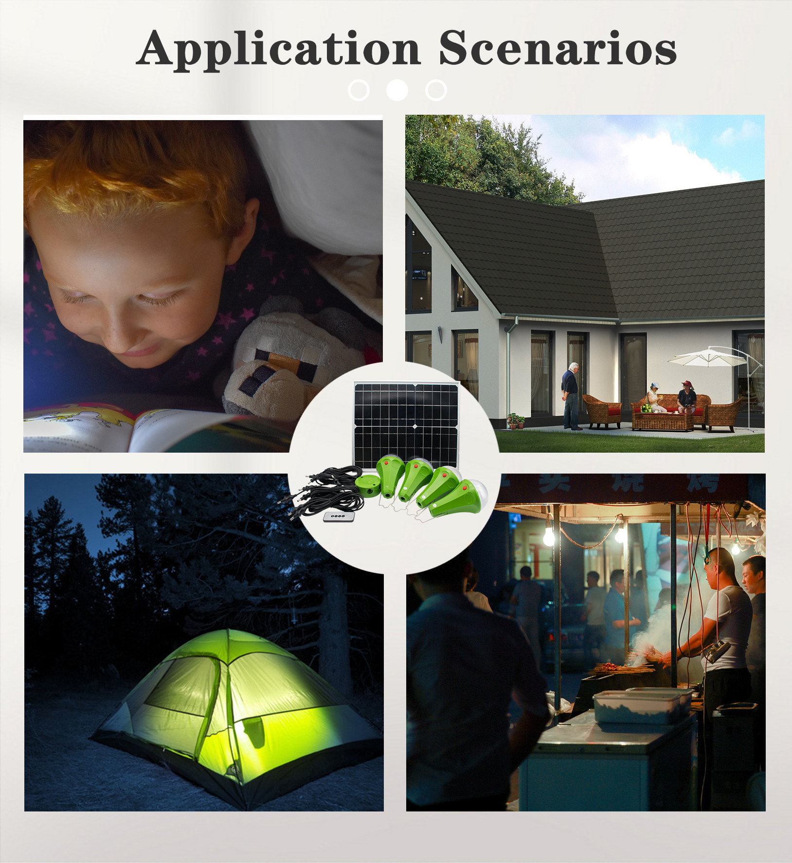 Portable Solar Lighting Kits High-Performance LED Home Power 4PCS 3-6V IP65